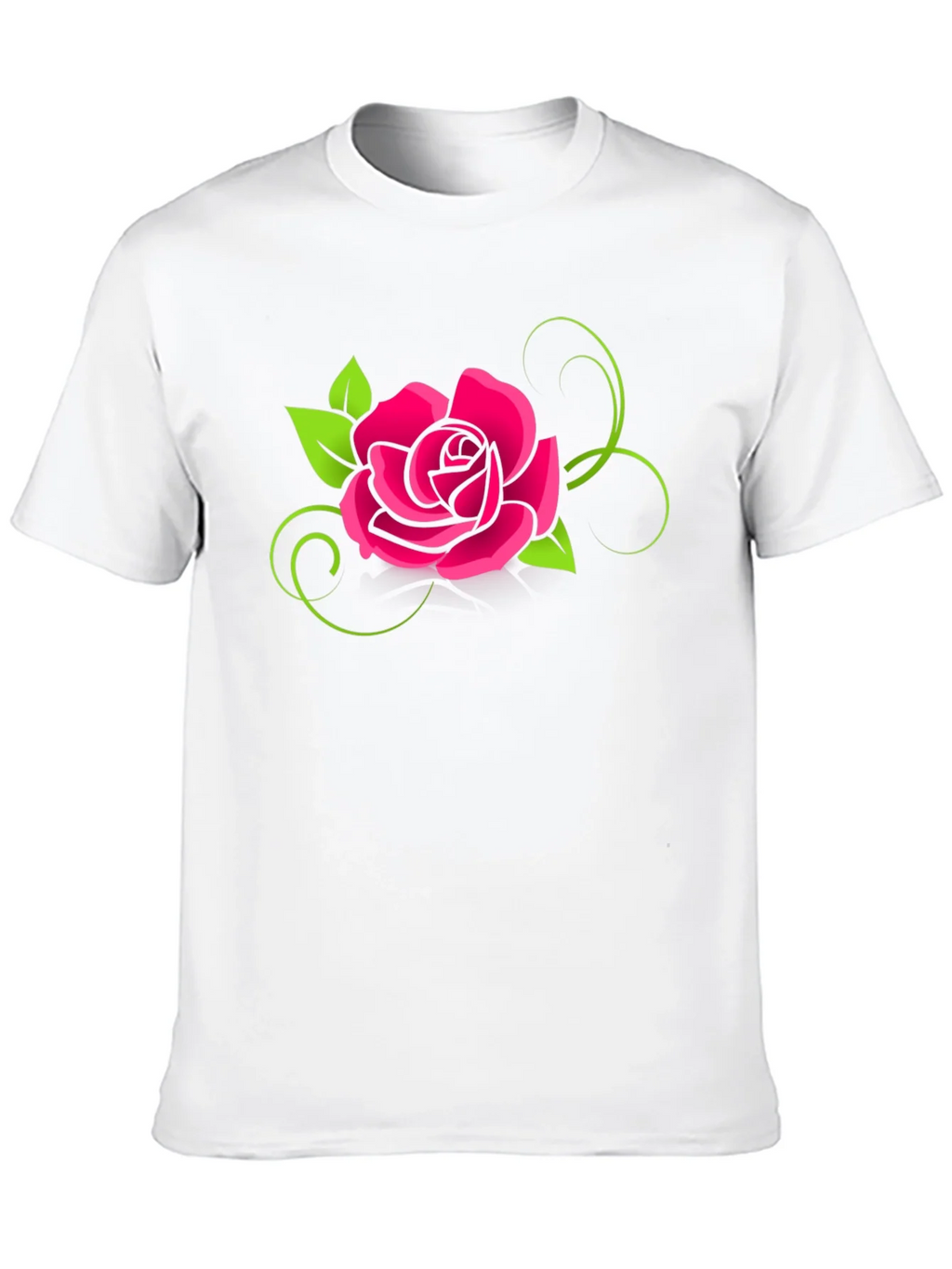 Black T-Shirt with Pink Rose Design product image 9