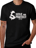 Firefighter Serve and Protect Black T-Shirt product image 1