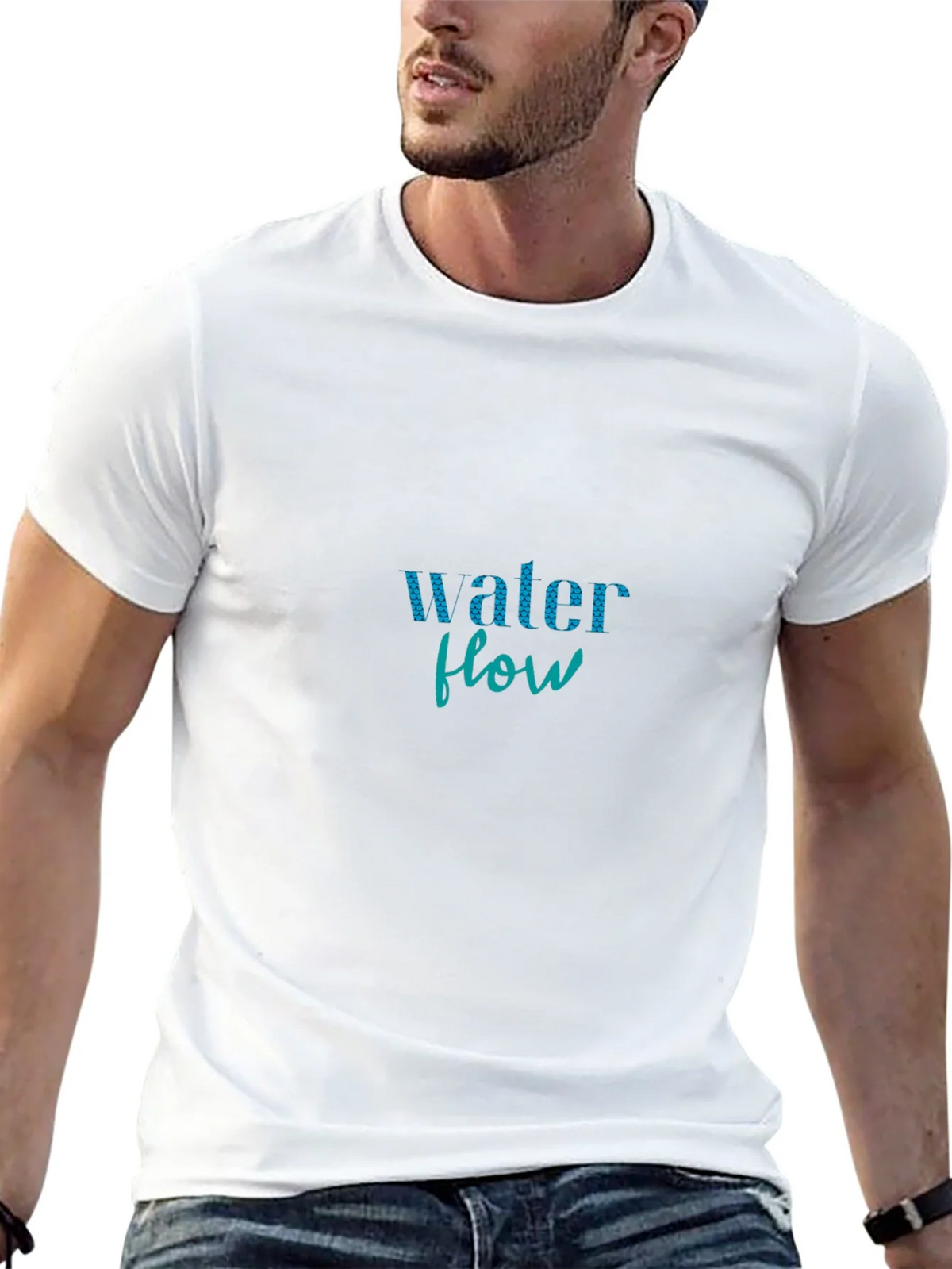Water Flow Graphic Print Black T-Shirt product image 11