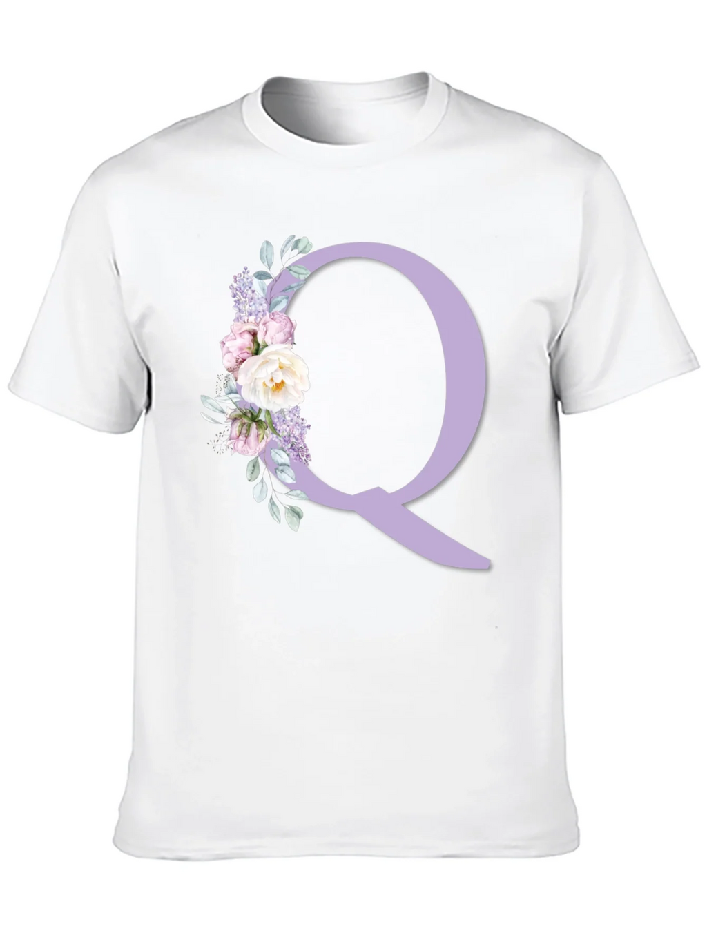 Floral Letter Q Black T-Shirt product image 9