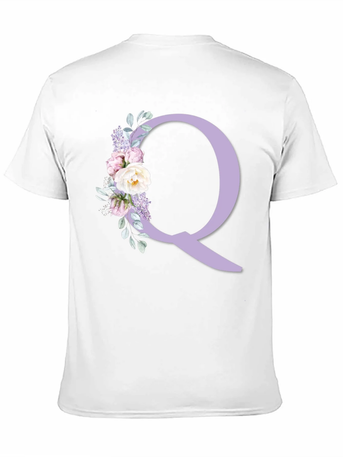 Floral Letter Q Black T-Shirt product image 10