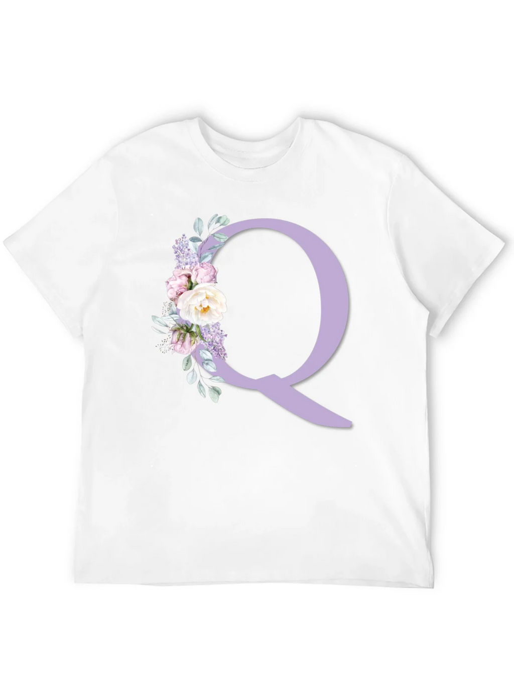 Floral Letter Q Black T-Shirt product image 11