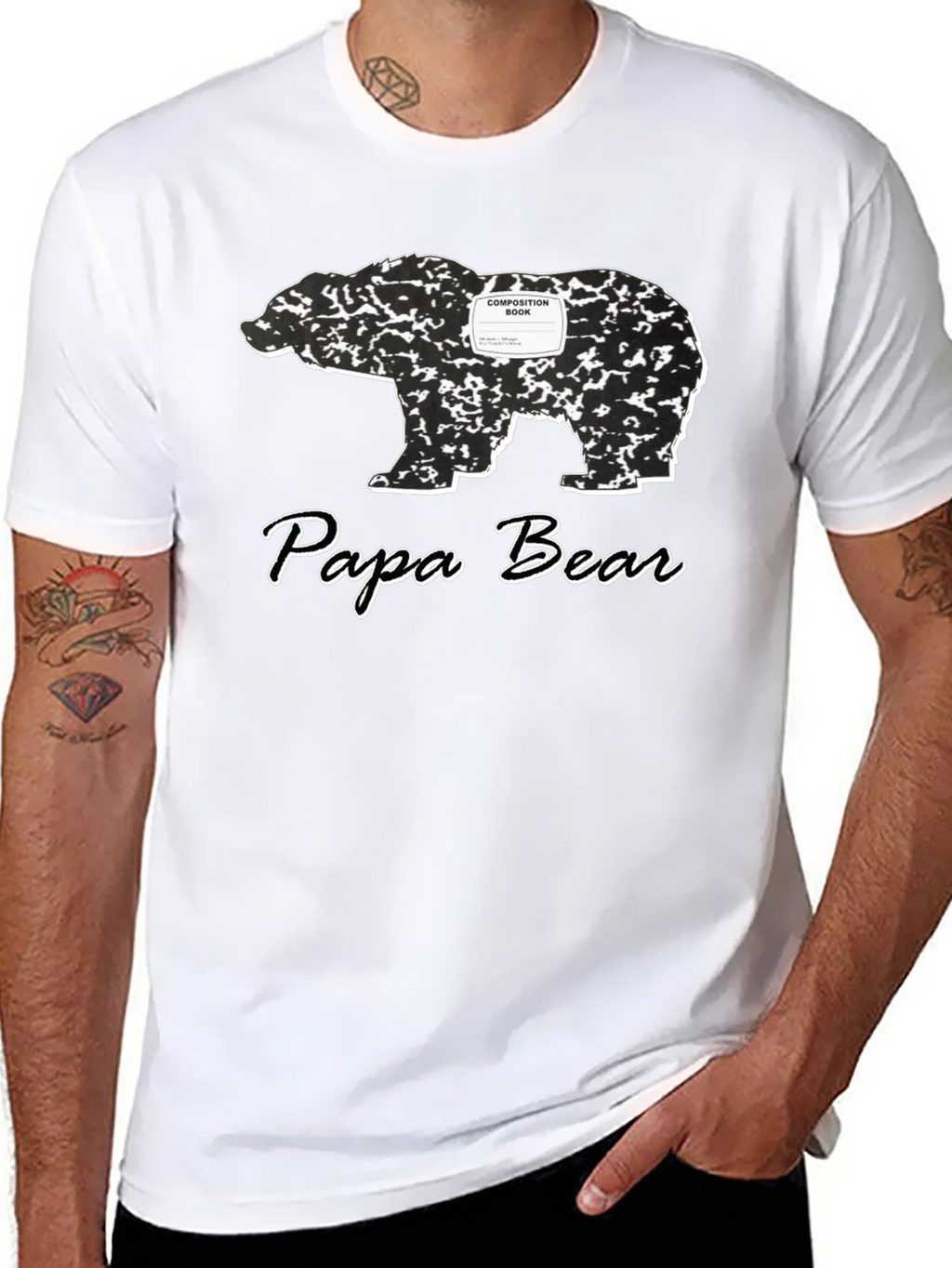 Papa Bear Composition Book T-Shirt product image 7