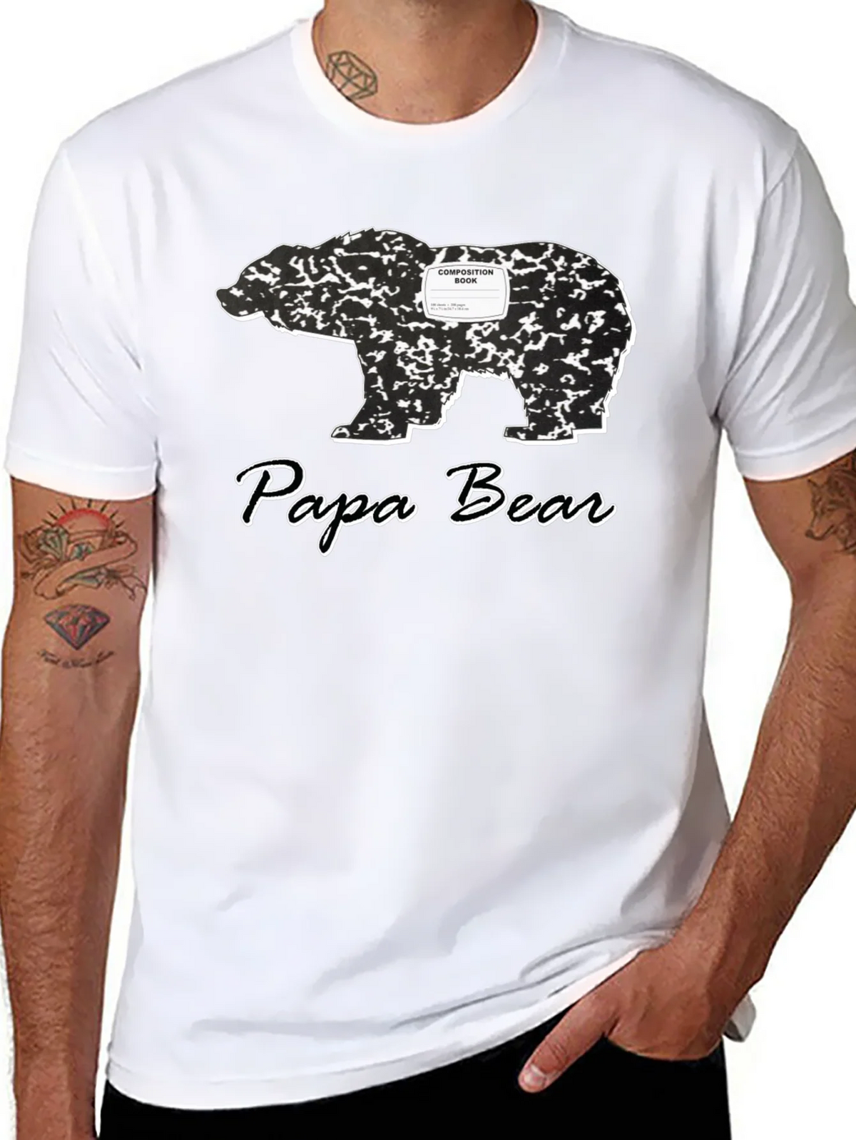 Papa Bear Composition Book T-Shirt product image 7