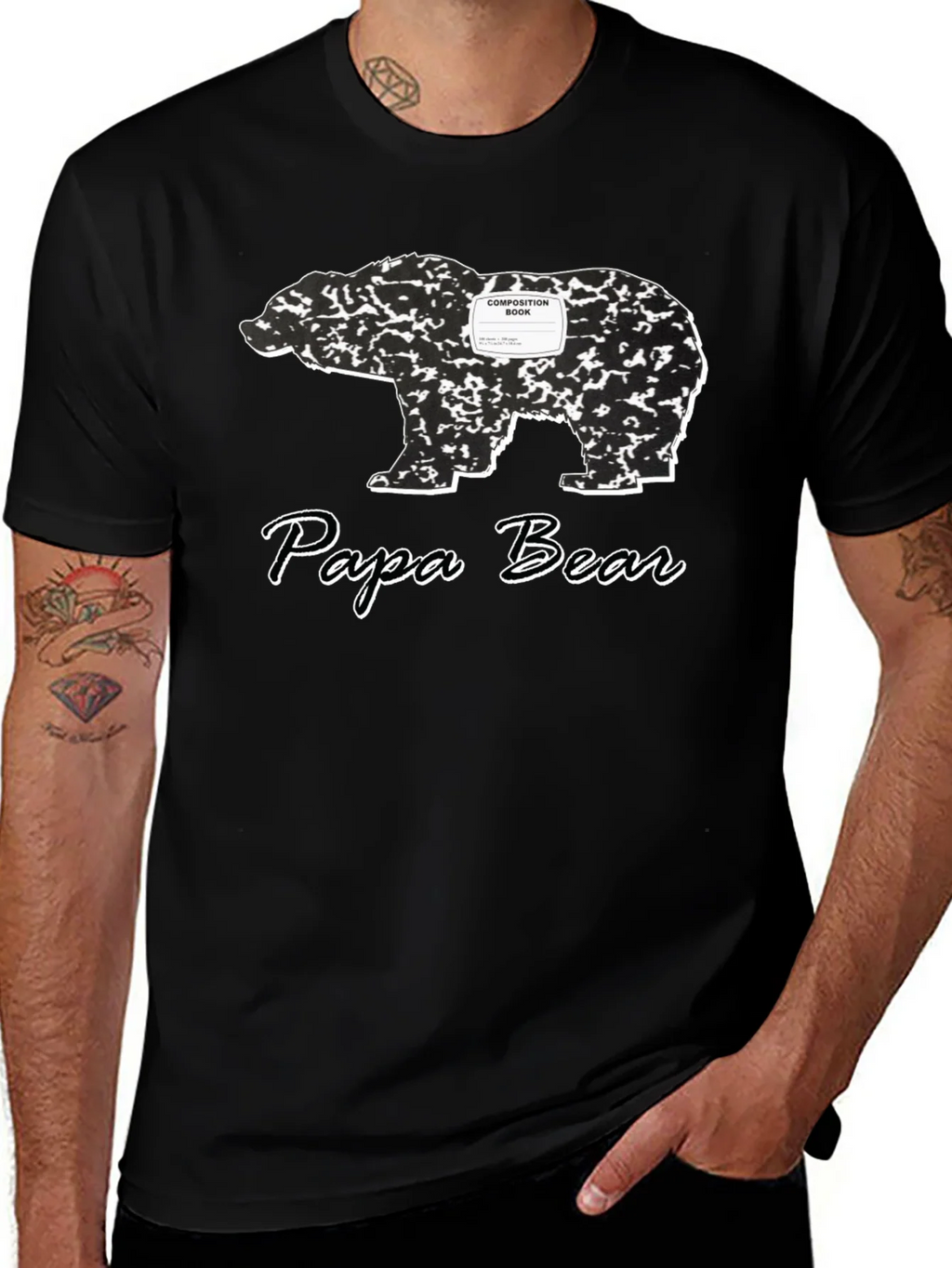 Papa Bear Composition Book T-Shirt product image 1