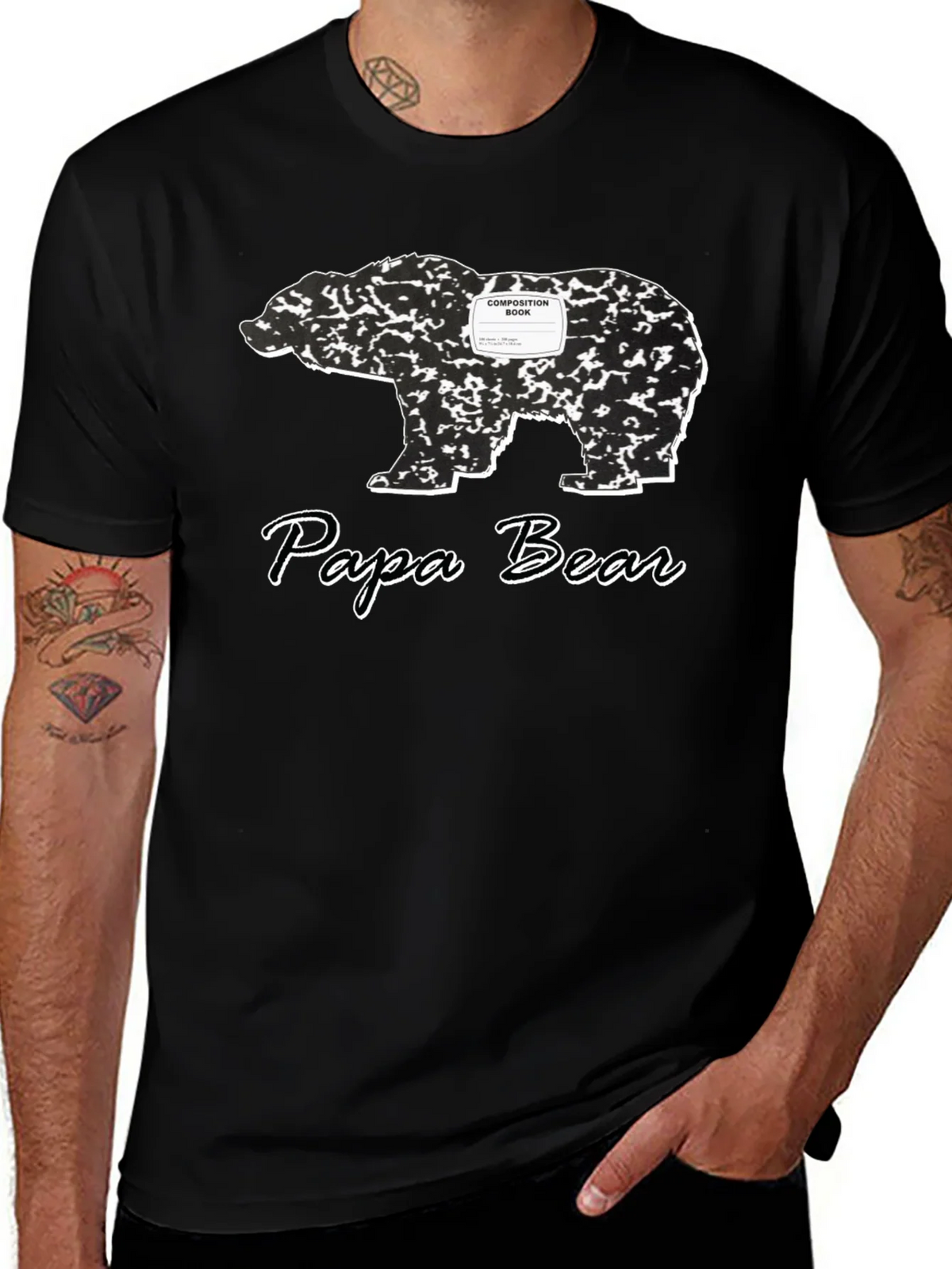 Papa Bear Composition Book T-Shirt product image 1