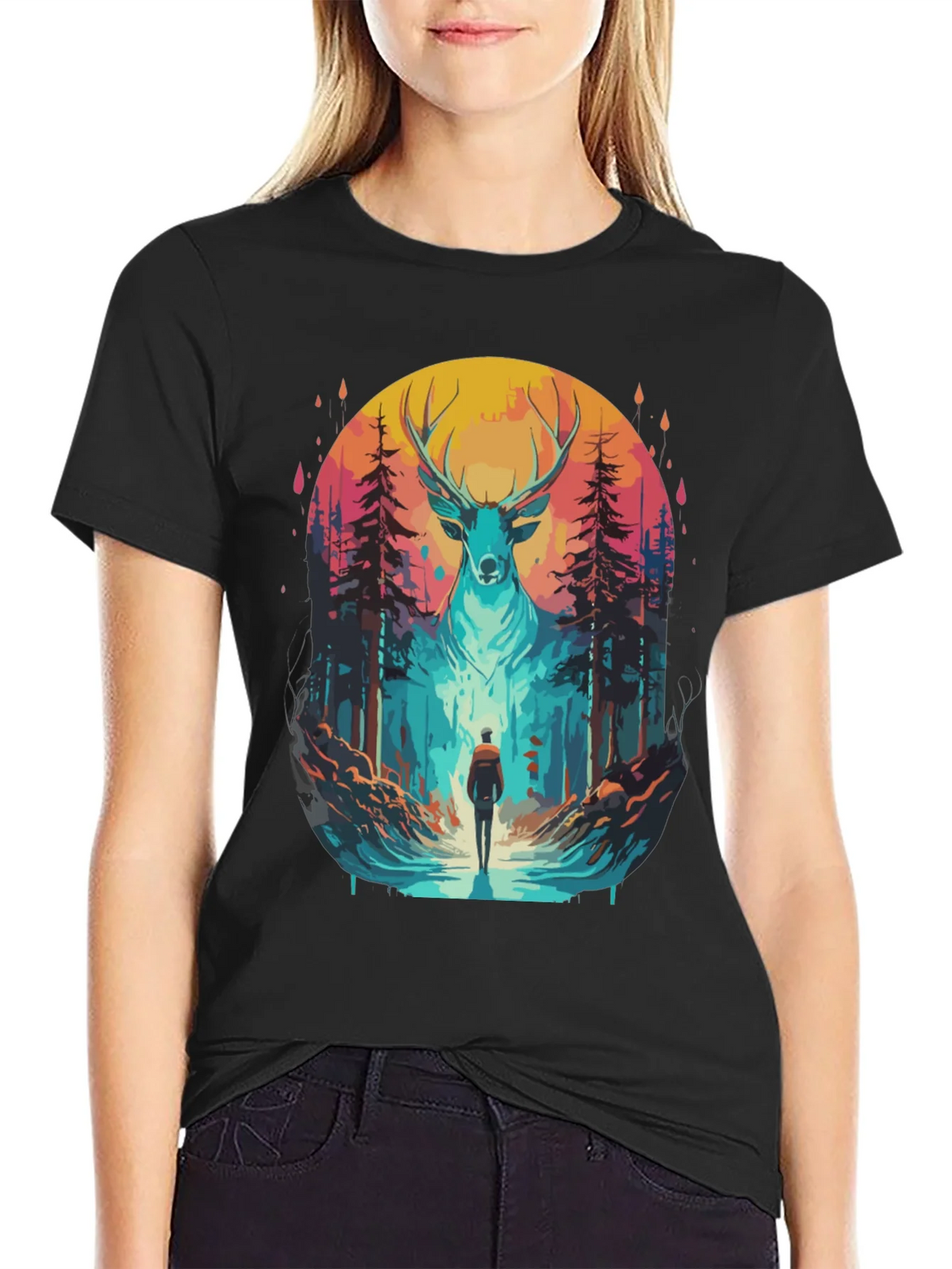Deer Forest Graphic Tee - Nature Adventure product image 2