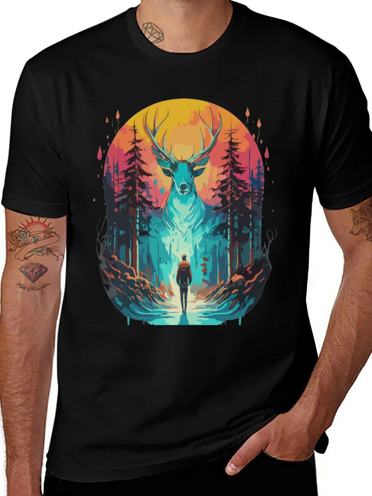 Deer Forest Graphic Tee - Nature Adventure product image 1