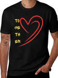 Together Heart Graphic Tee - Stylish Black Casual T-Shirt product image 1