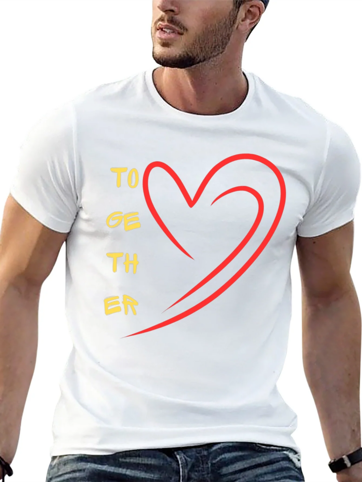Together Heart Graphic Tee - Stylish Black Casual T-Shirt product image 12