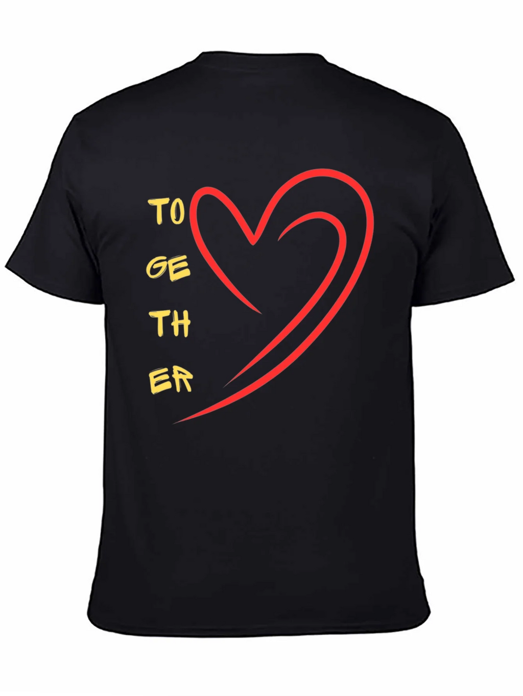 Together Heart Graphic Tee - Stylish Black Casual T-Shirt product image 4