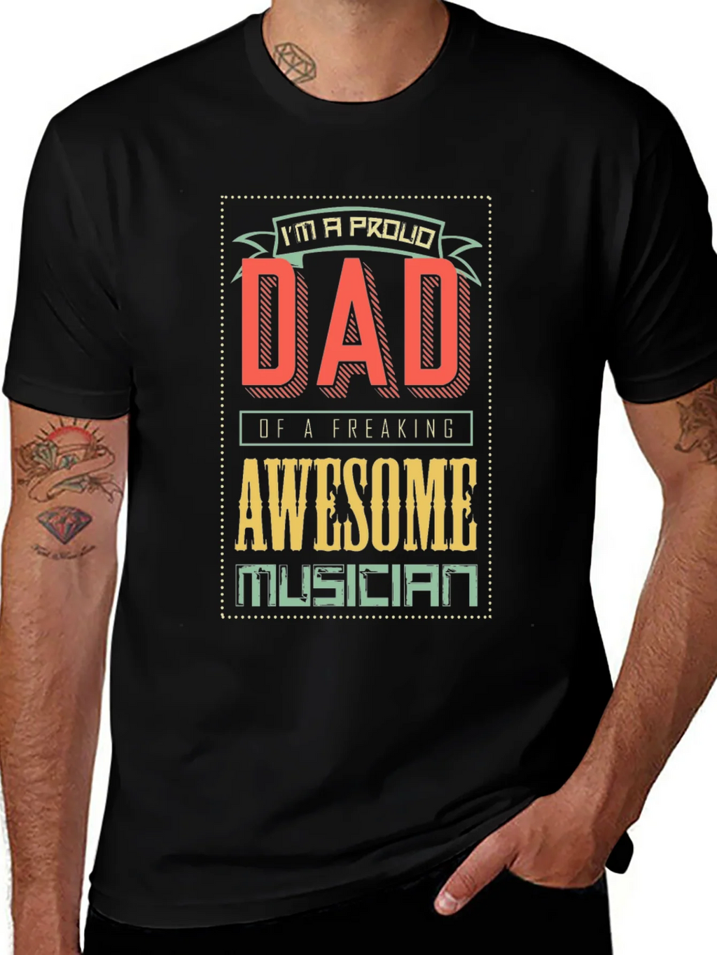 Proud Dad of Awesome Musician T-Shirt product image 1