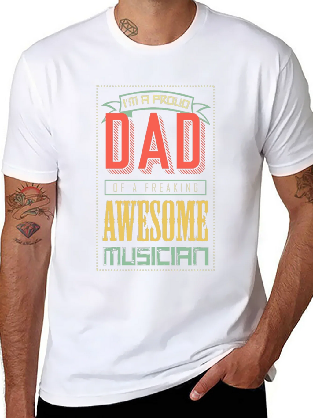 Proud Dad of Awesome Musician T-Shirt product image 4