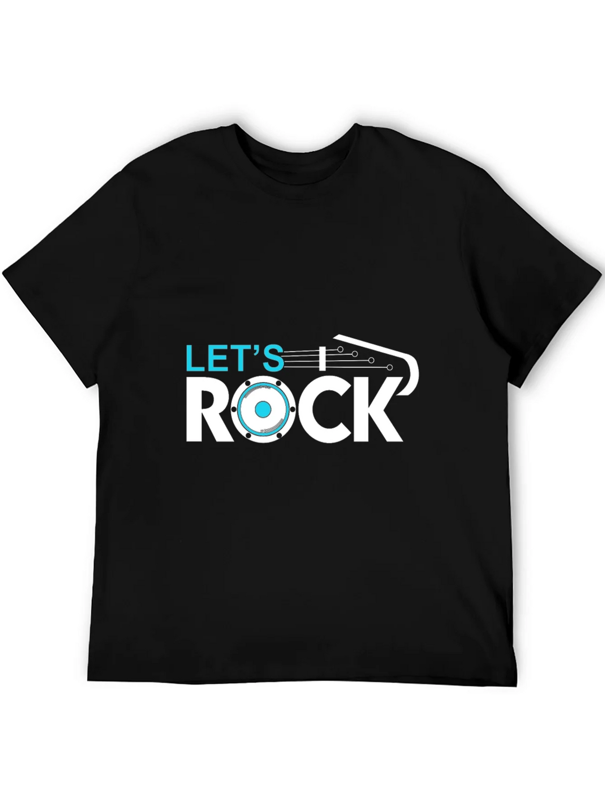 Lets Rock T-Shirt - Black Cotton Graphic Tee product image 5
