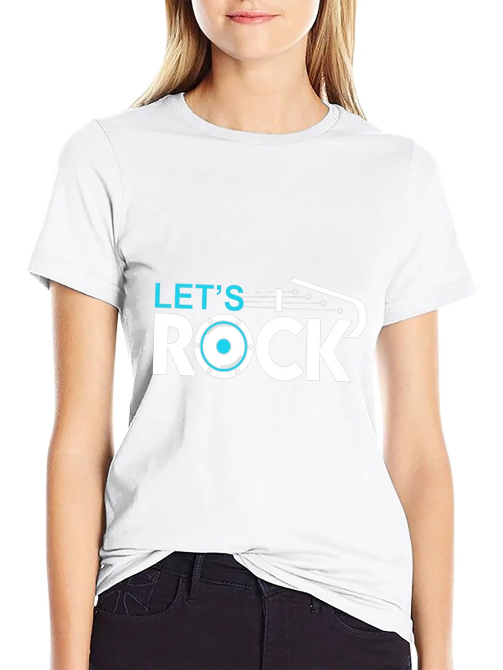 Lets Rock T-Shirt - Black Cotton Graphic Tee product image 8
