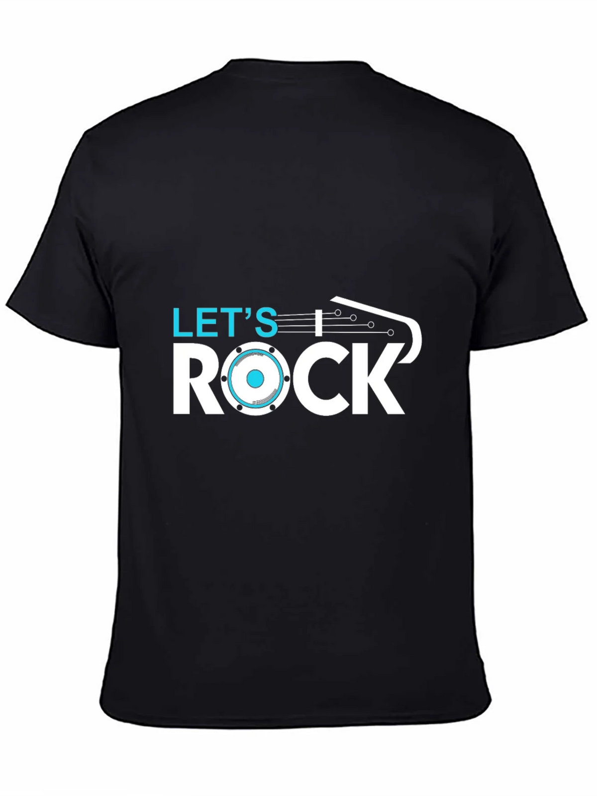 Lets Rock T-Shirt - Black Cotton Graphic Tee product image 4