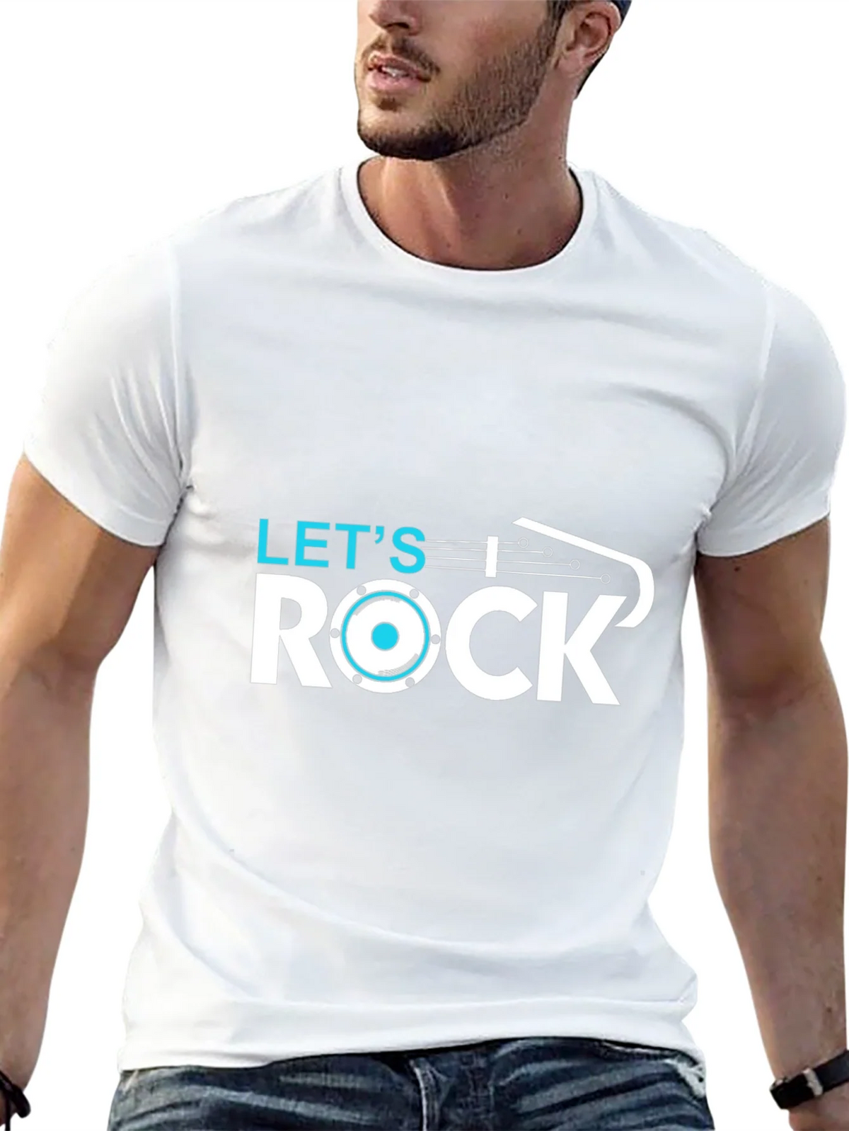 Lets Rock T-Shirt - Black Cotton Graphic Tee product image 12