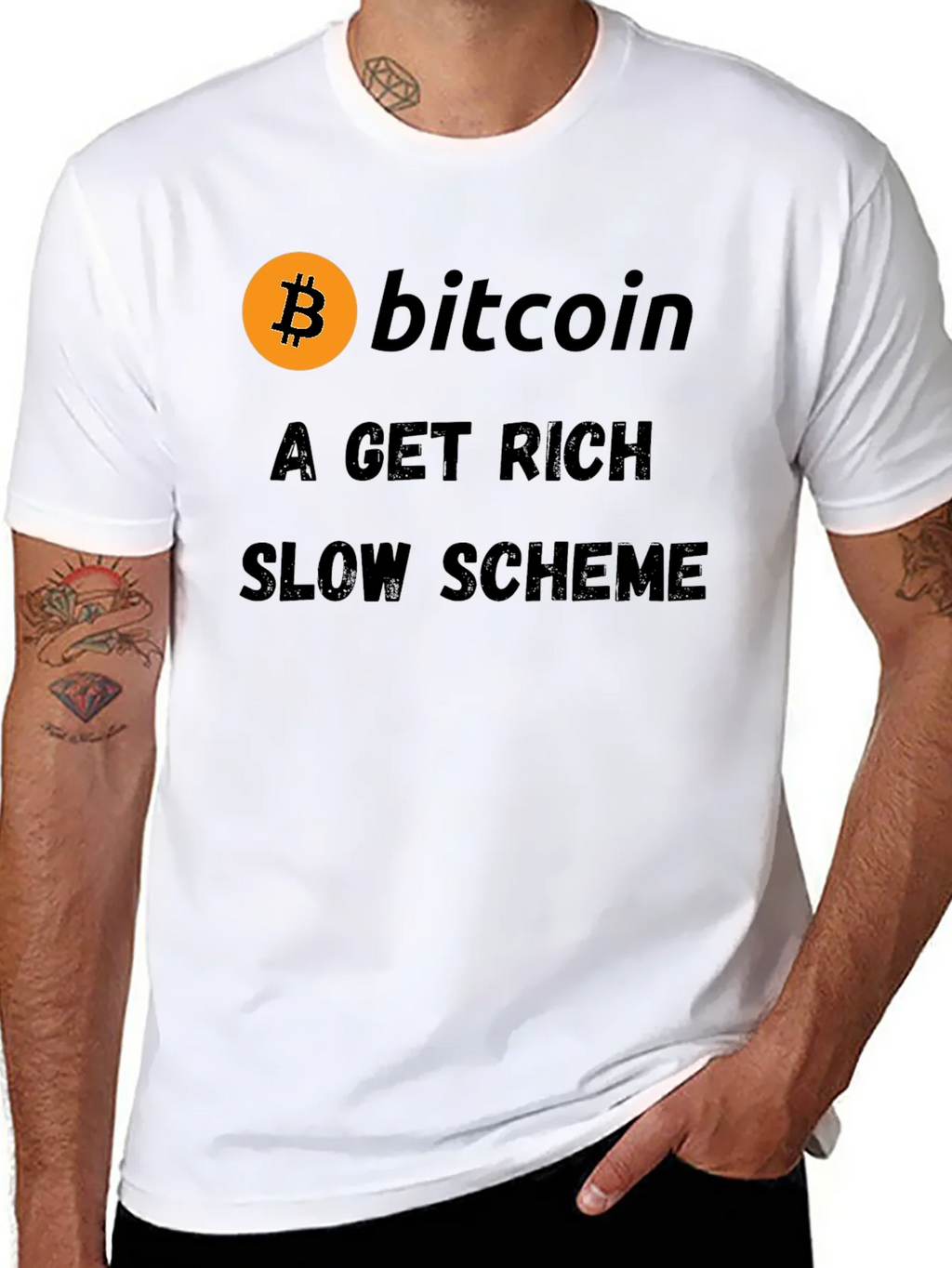 Bitcoin Get Rich Slow Scheme Black T-Shirt product image 7