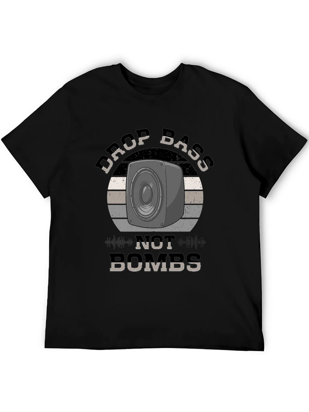 Drop Bass Not Bombs Black Graphic Tee product image 5