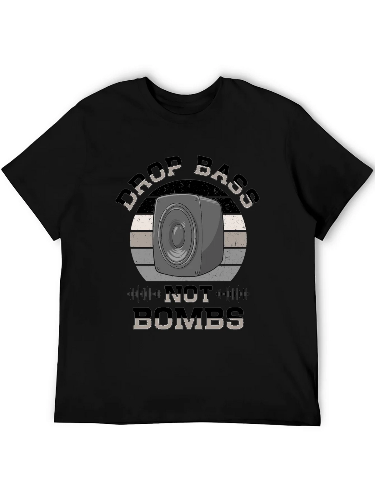 Drop Bass Not Bombs Black Graphic Tee product image 5
