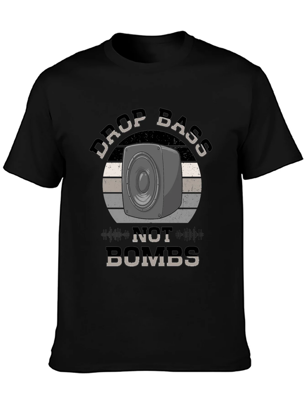 Drop Bass Not Bombs Black Graphic Tee product image 3