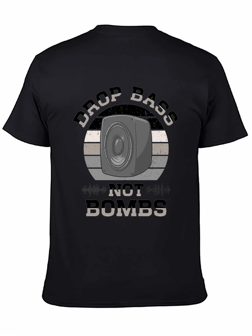 Drop Bass Not Bombs Black Graphic Tee product image 4