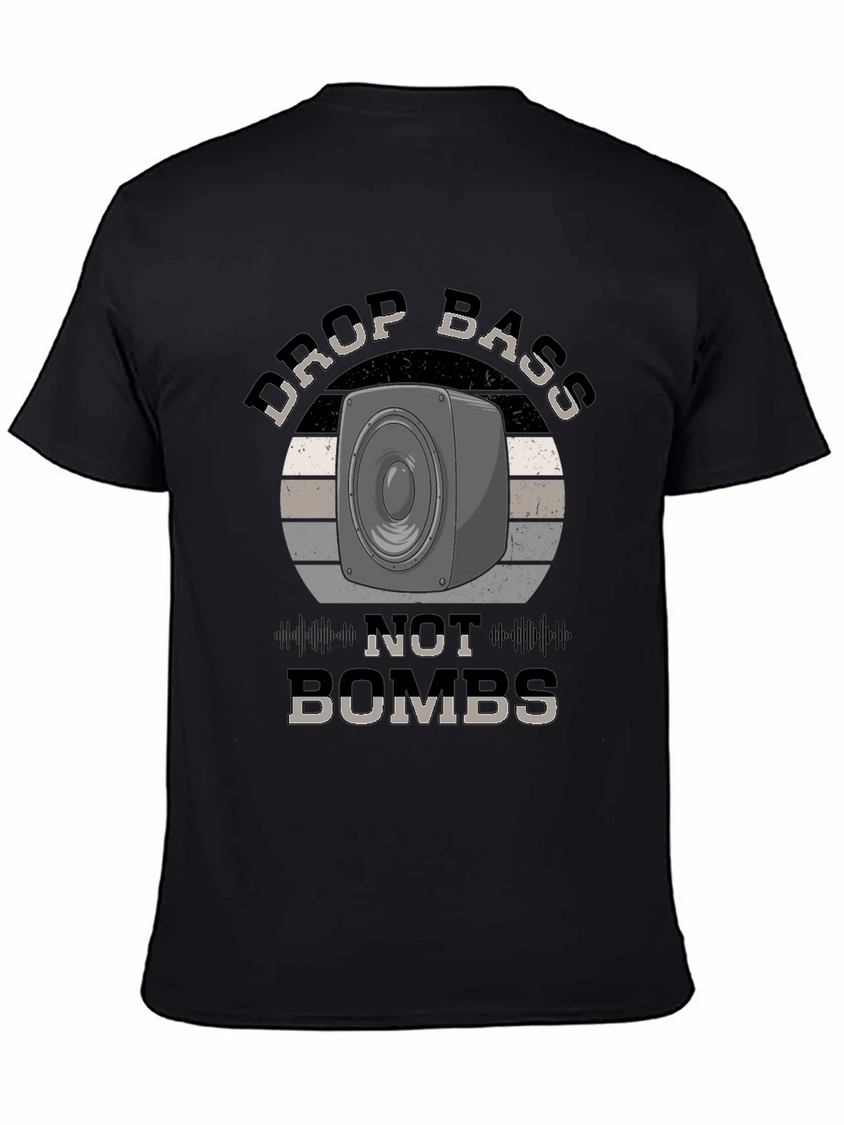 Drop Bass Not Bombs Black Graphic Tee product image 4