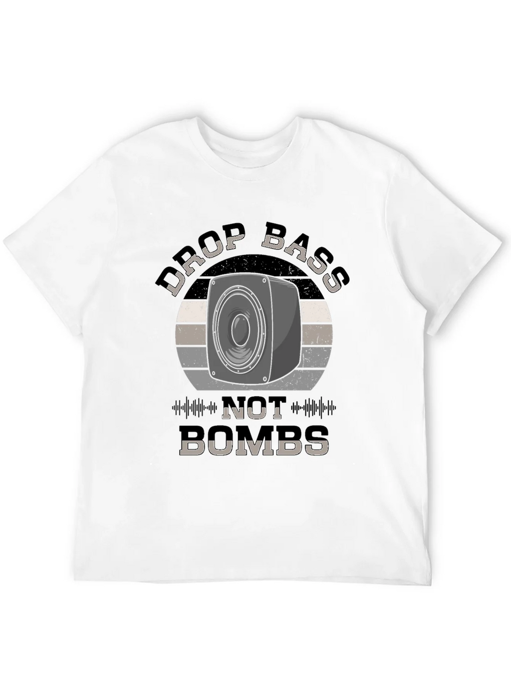 Drop Bass Not Bombs Black Graphic Tee product image 11