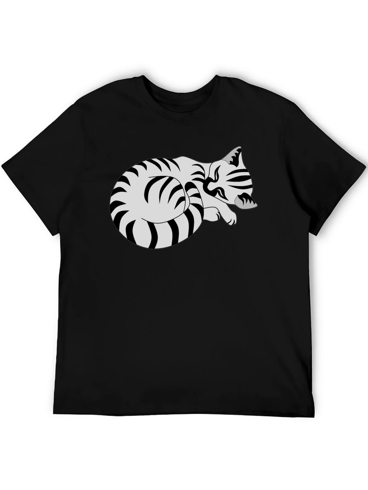 Striped Cat Graphic Tee - Comfy Casual Style product image 4