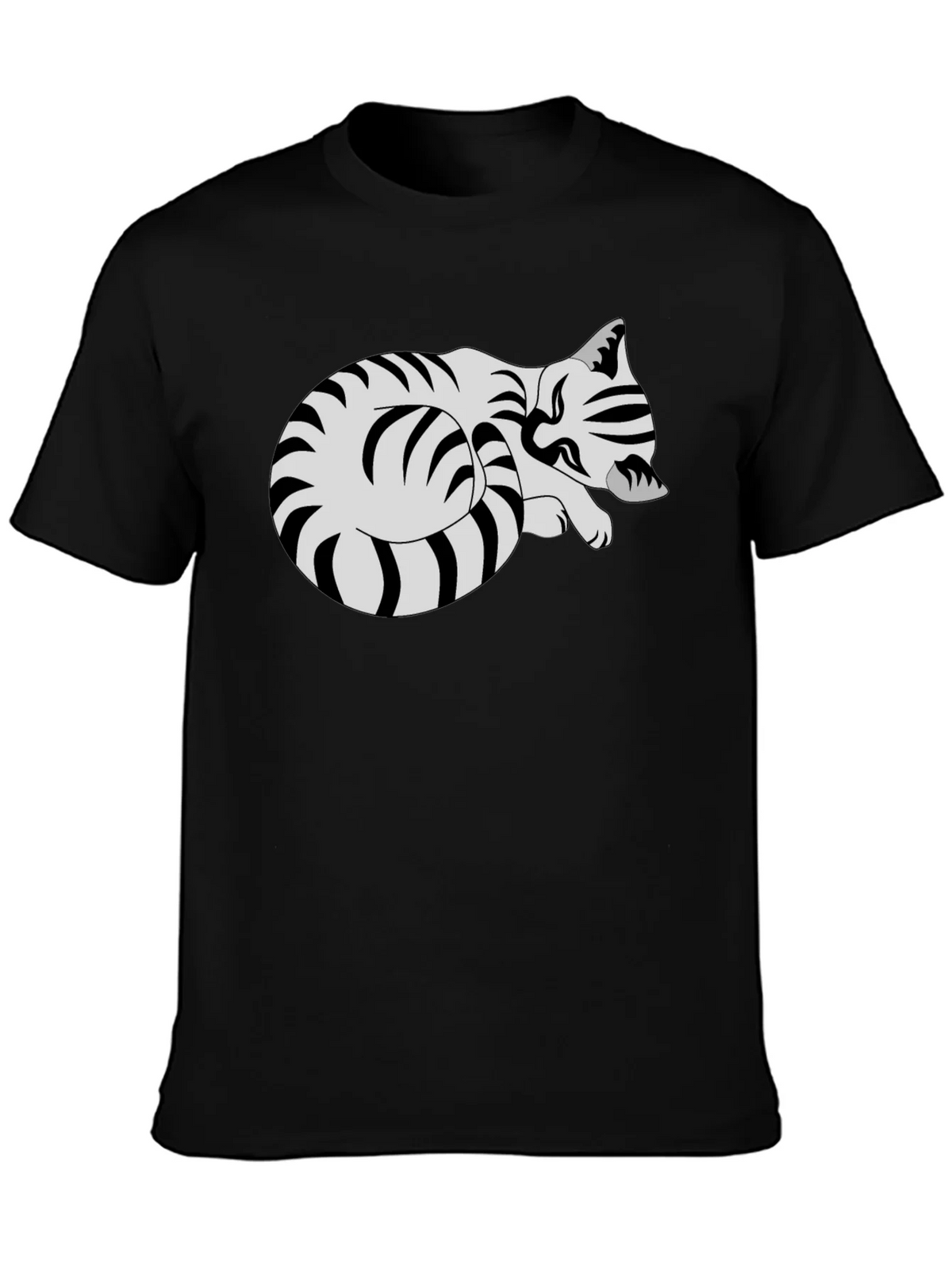 Striped Cat Graphic Tee - Comfy Casual Style product image 2