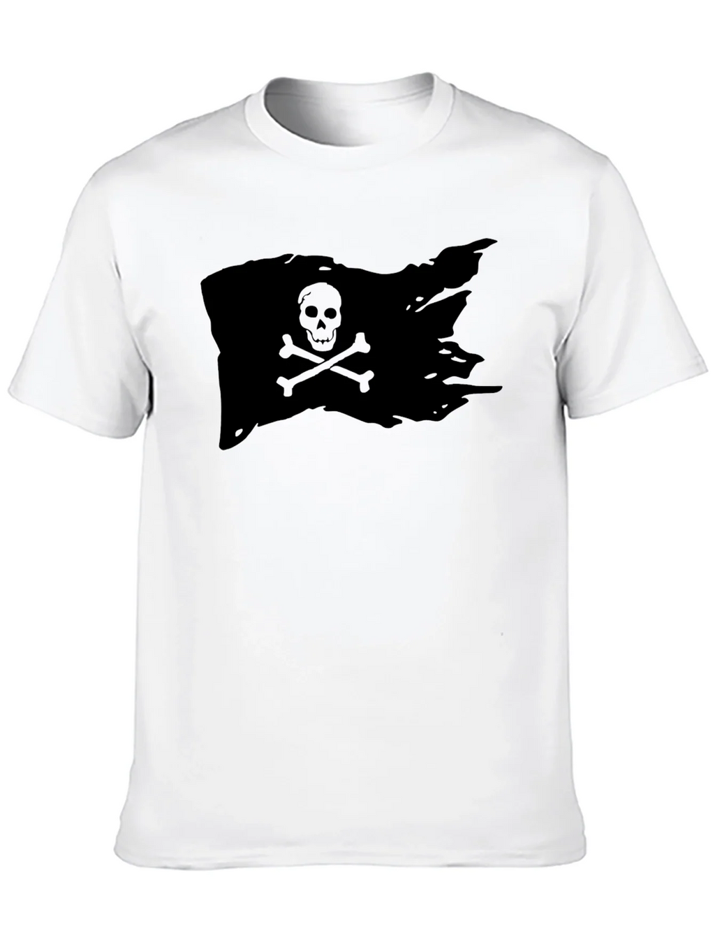 Black Pirate Flag T-Shirt Skull Bones Graphic Tee product image 9