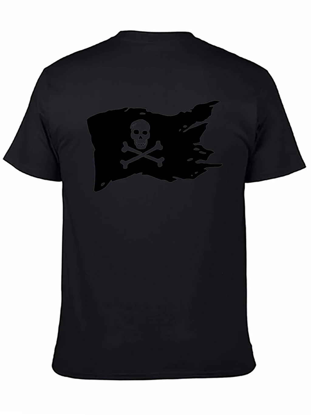 Black Pirate Flag T-Shirt Skull Bones Graphic Tee product image 4