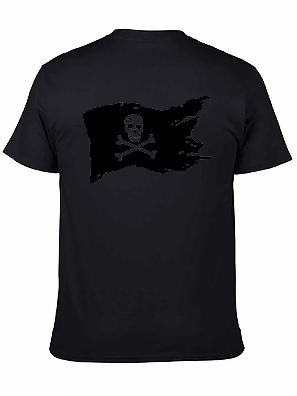 Black Pirate Flag T-Shirt Skull Bones Graphic Tee product image 4
