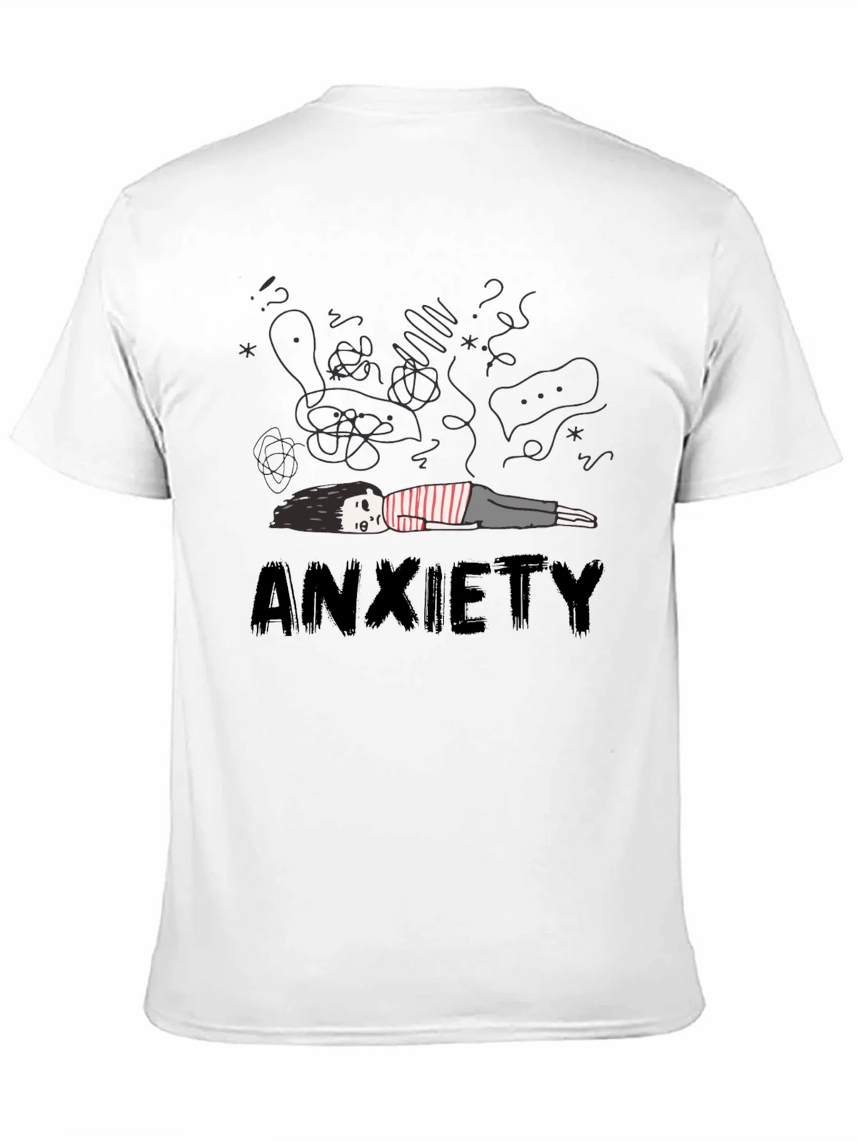Anxiety Graphic Tee - Unisex Black Cotton T-Shirt product image 10