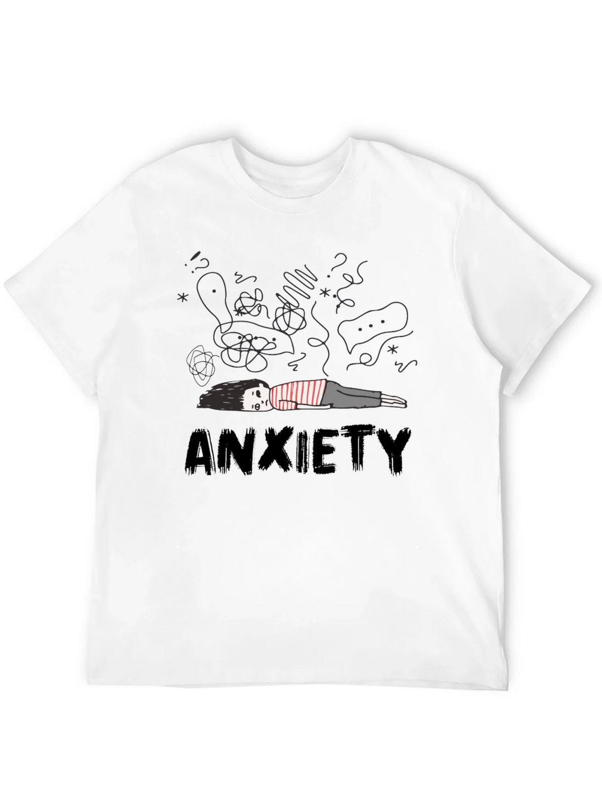 Anxiety Graphic Tee - Unisex Black Cotton T-Shirt product image 11