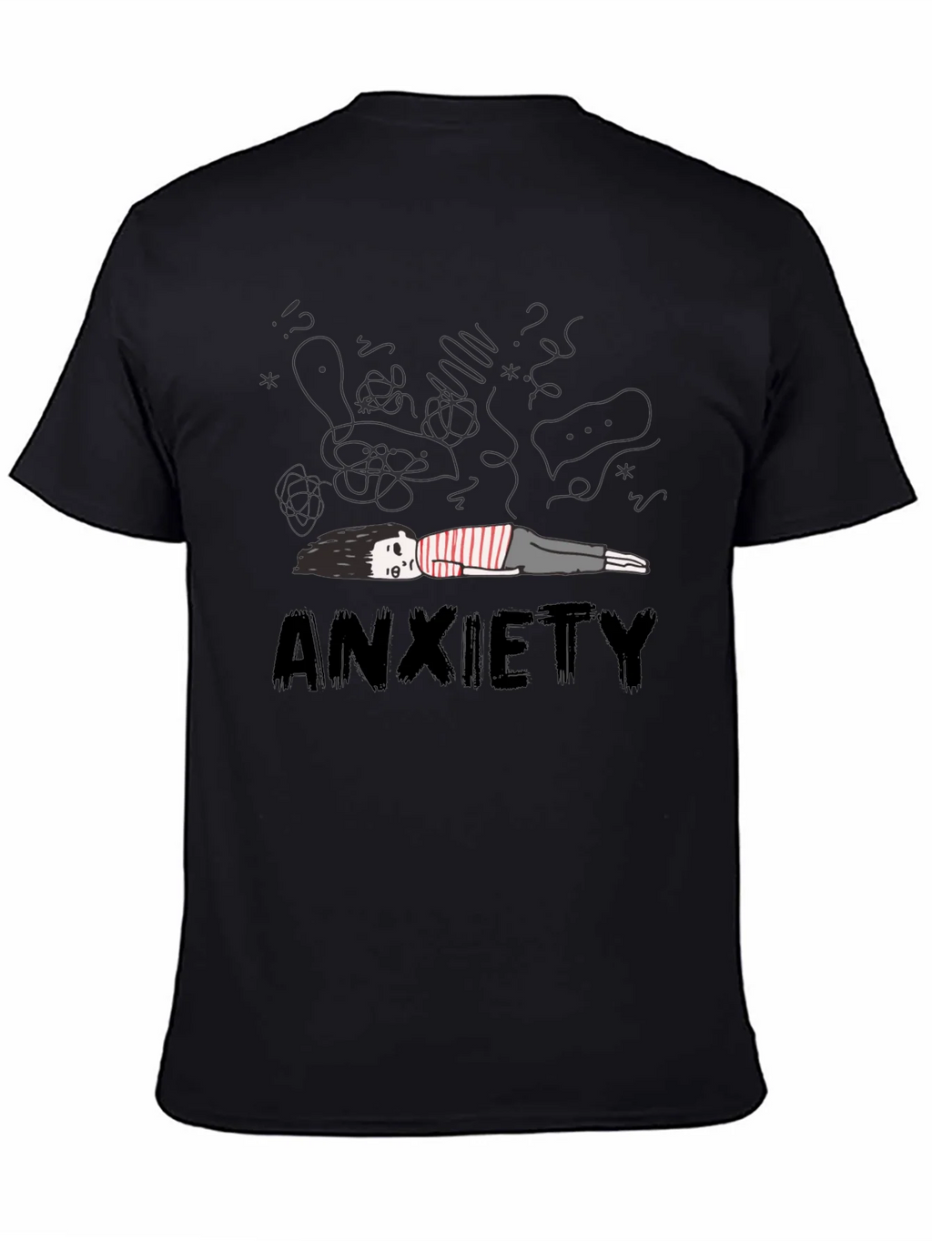 Anxiety Graphic Tee - Unisex Black Cotton T-Shirt product image 4