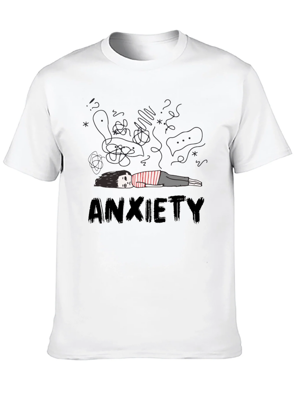 Anxiety Graphic Tee - Unisex Black Cotton T-Shirt product image 9