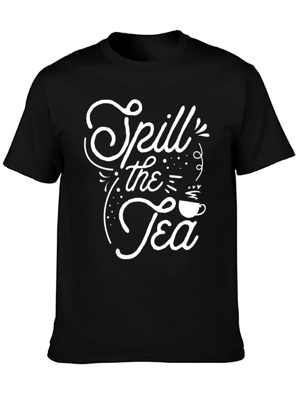 Spill the Tea Graphic Tee - Trendy Black T-Shirt product image 3