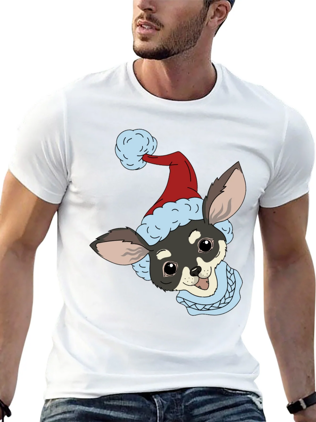 Christmas Dog Graphic Tee - Holiday Style