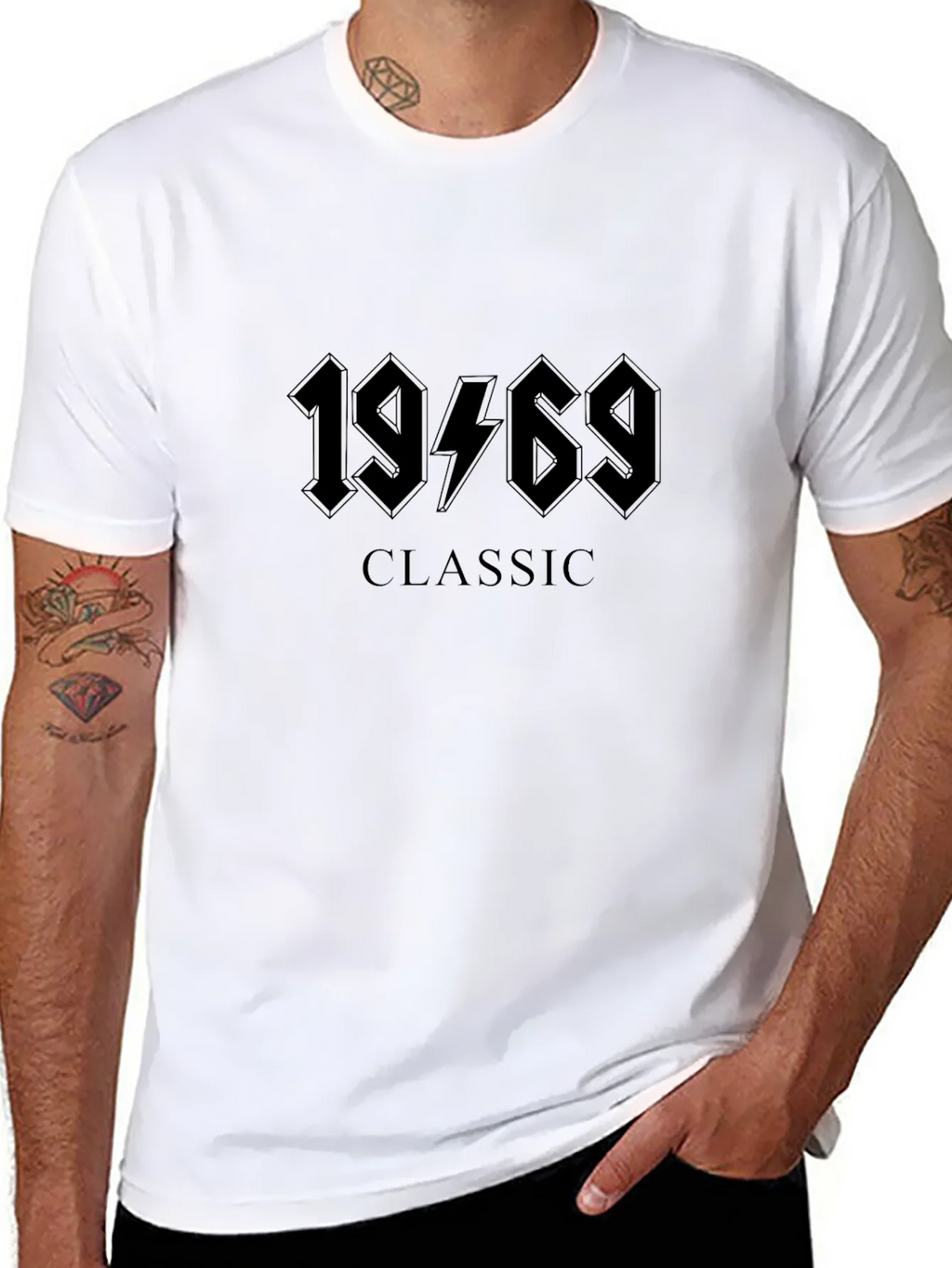 1969 Classic Rock Style Graphic Tee - Black Cotton T-Shirt product image 7
