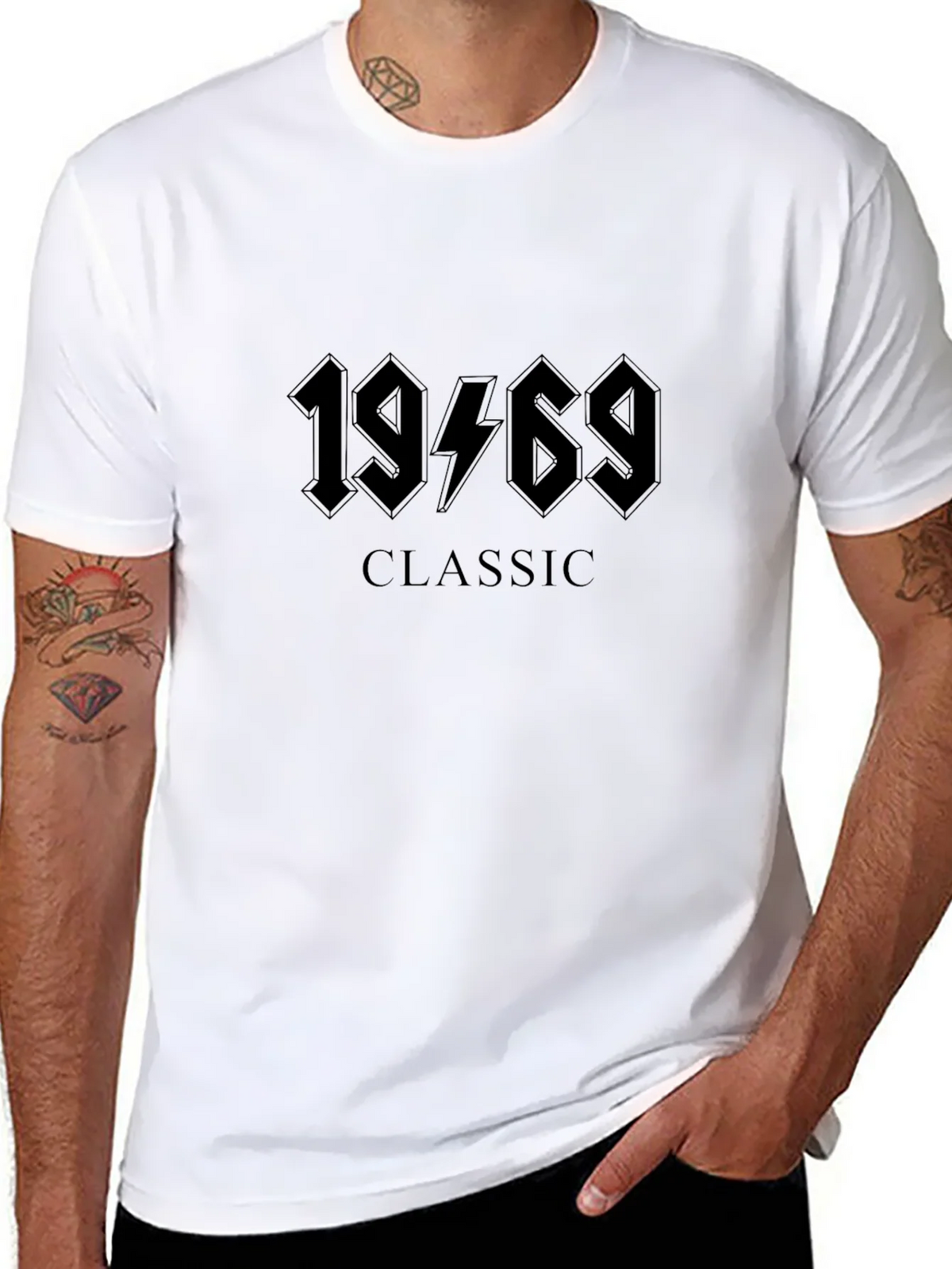 1969 Classic Rock Style Graphic Tee - Black Cotton T-Shirt product image 7