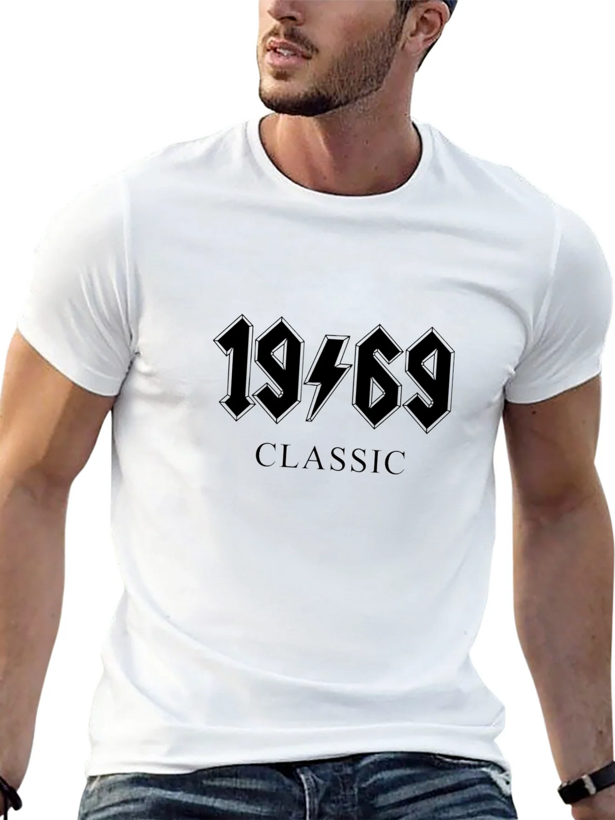 1969 Classic Rock Style Graphic Tee - Black Cotton T-Shirt product image 12