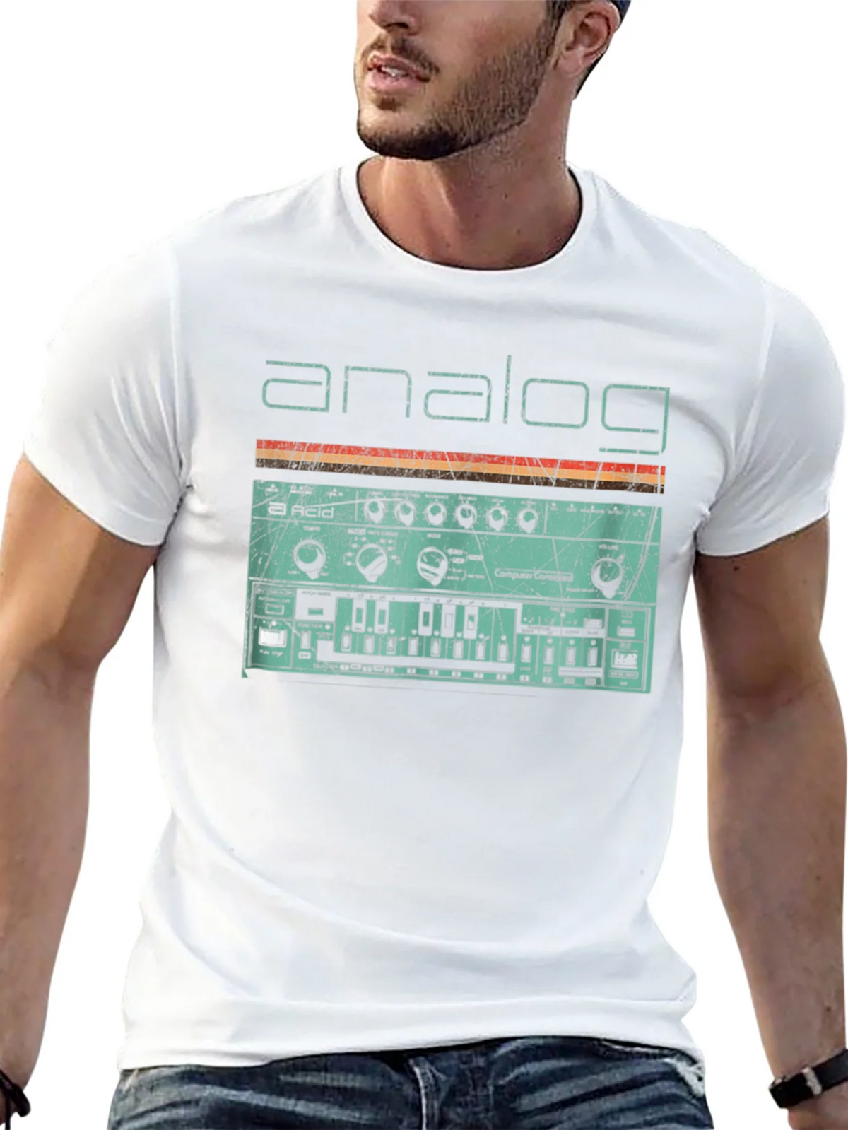 Analog Synth Graphic Tee - Retro Style Synthesizer T-Shirt product image 12
