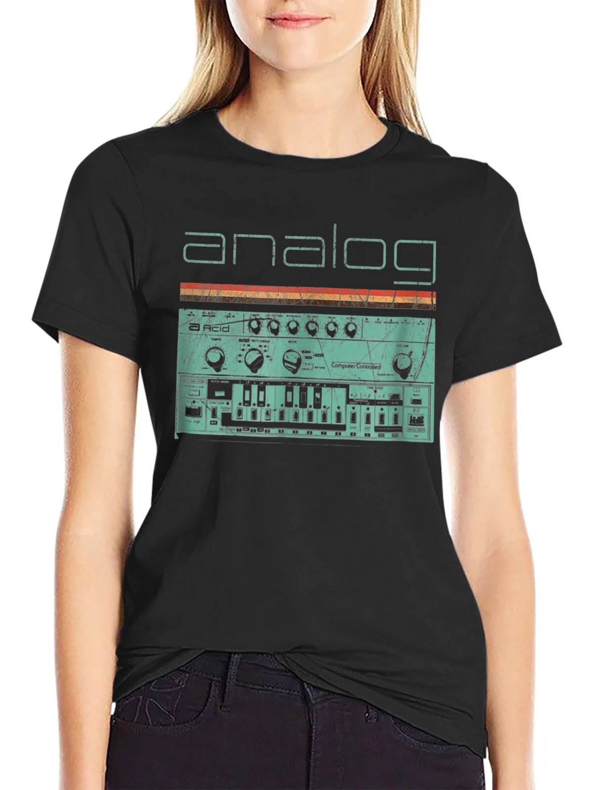 Analog Synth Graphic Tee - Retro Style Synthesizer T-Shirt product image 2