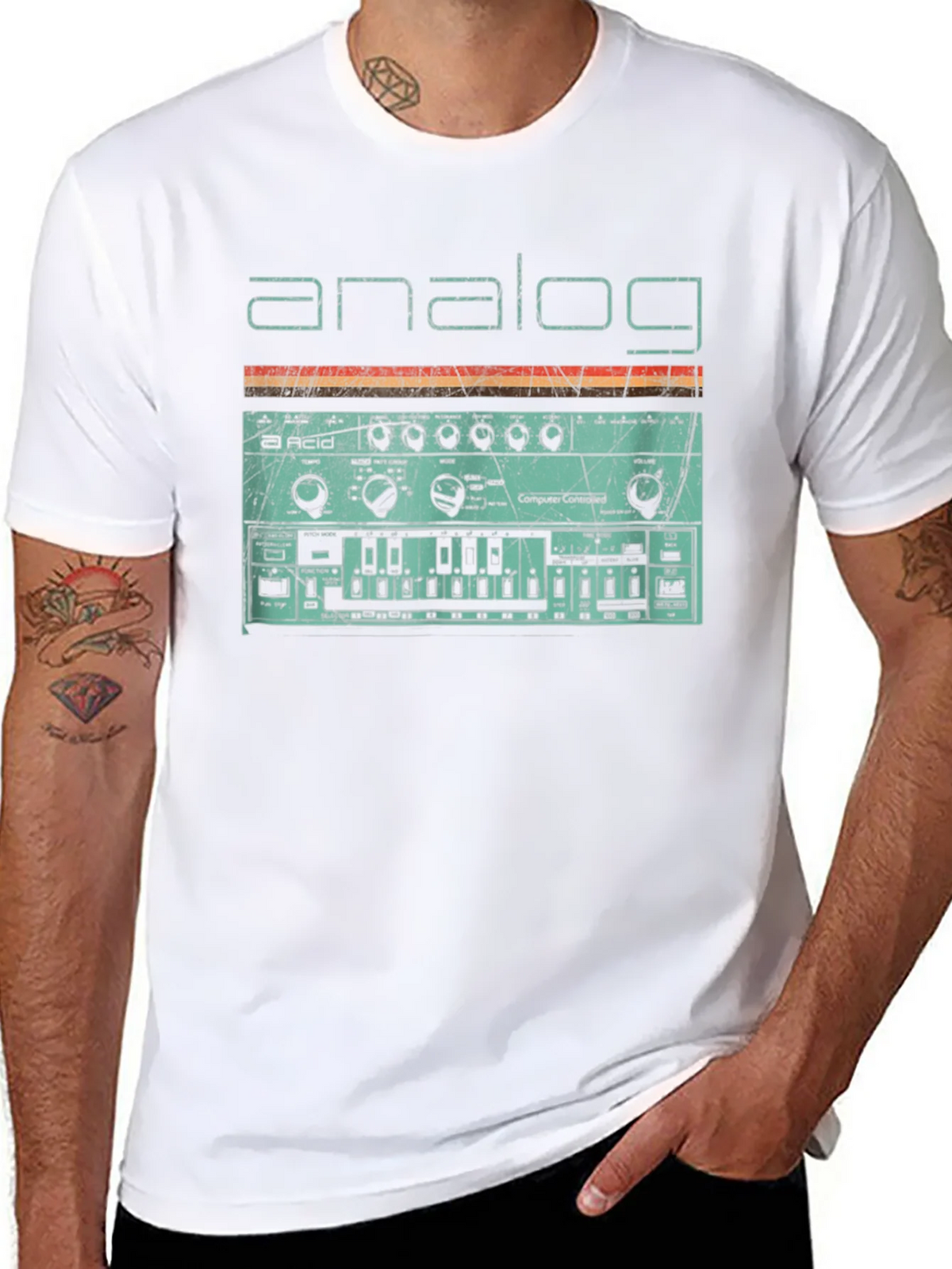 Analog Synth Graphic Tee - Retro Style Synthesizer T-Shirt product image 7