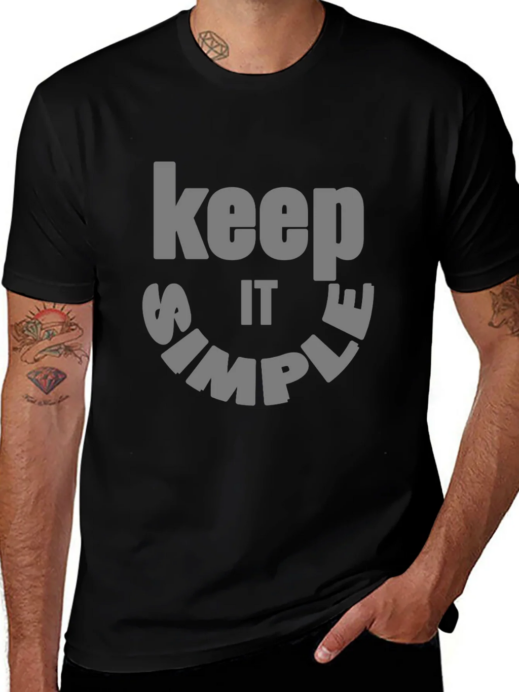 Keep it Simple Graphic Tee - Black Cotton product image 1