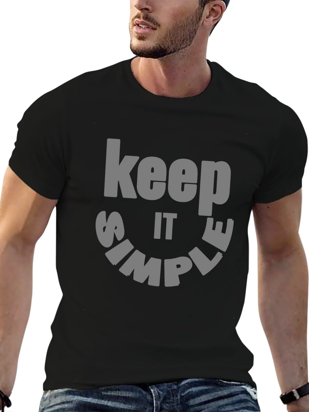 Keep it Simple Graphic Tee - Black Cotton product image 6