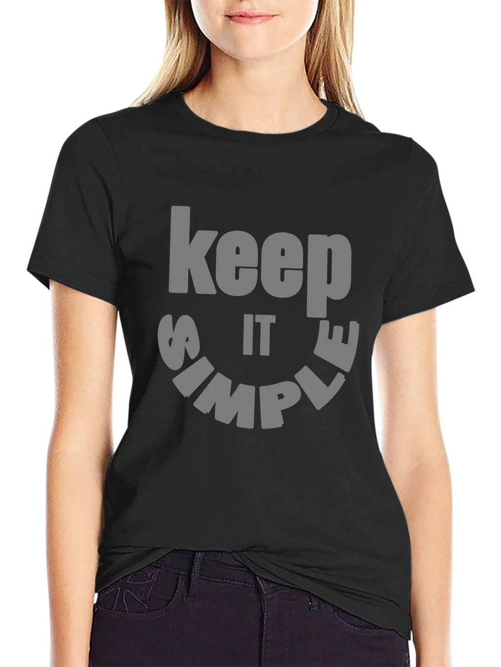 Keep it Simple Graphic Tee - Black Cotton product image 2
