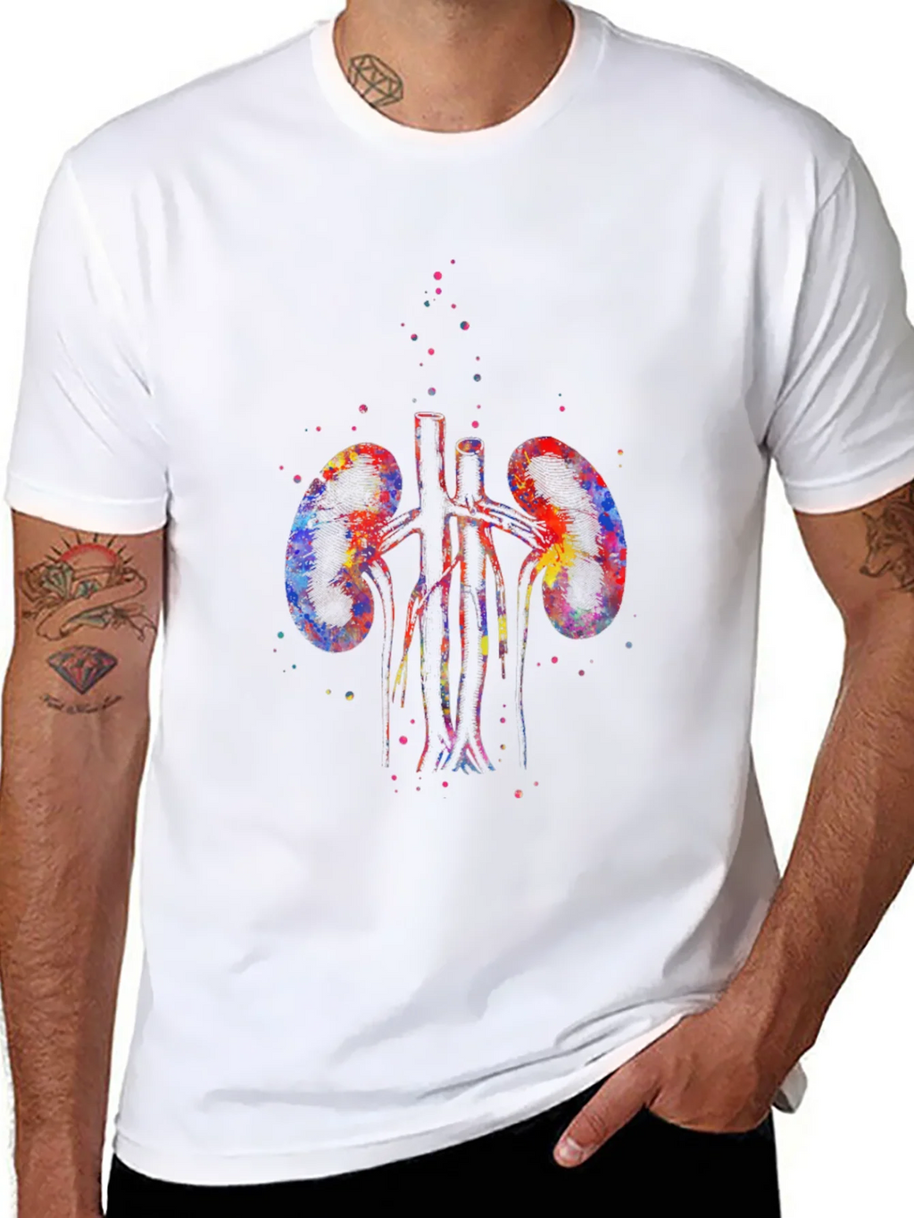 Watercolor Kidneys Graphic Tee - Unique Anatomy Shirt product image 7