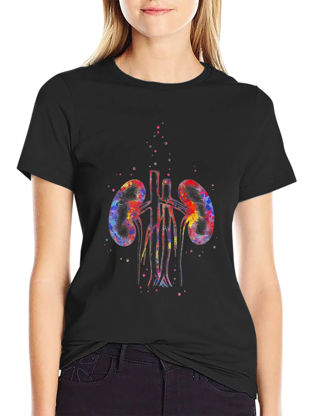 Watercolor Kidneys Graphic Tee - Unique Anatomy Shirt product image 2